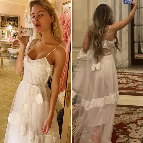 NWT LOVESHACKFANCY Avianna Antique Gown White Size 2 Silk - Picture 5 of 15